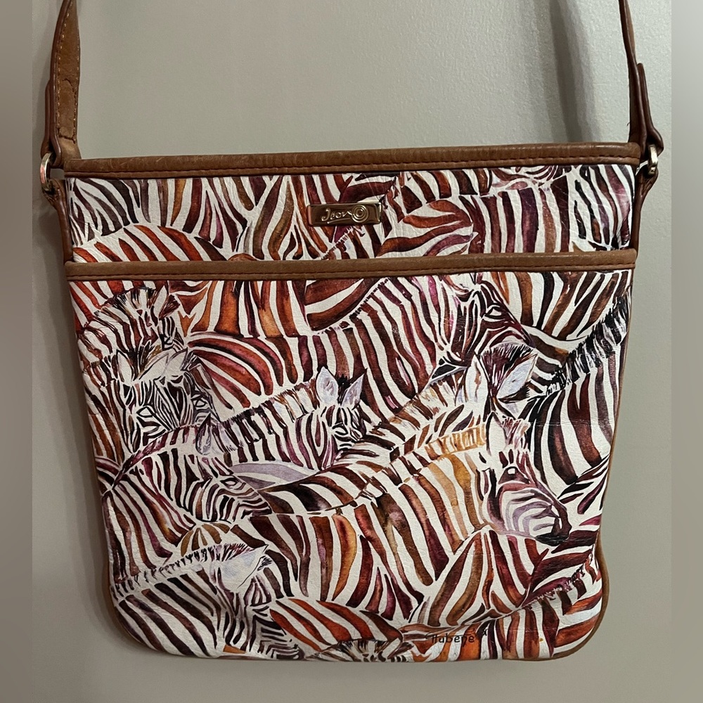 Icon Los Angeles Genuine Leather Zebra Print Crossbody